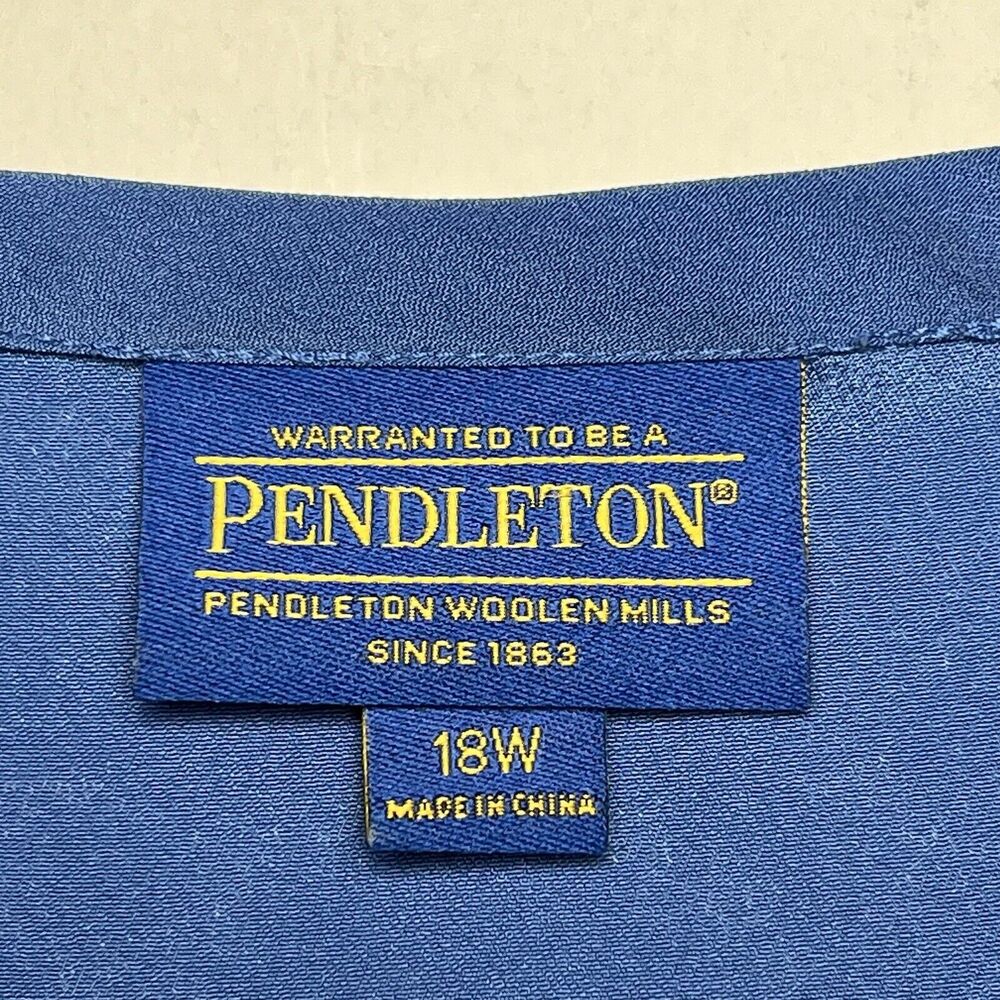 Pendleton Blouse Plus Size 18w Button Down Long S… - image 4